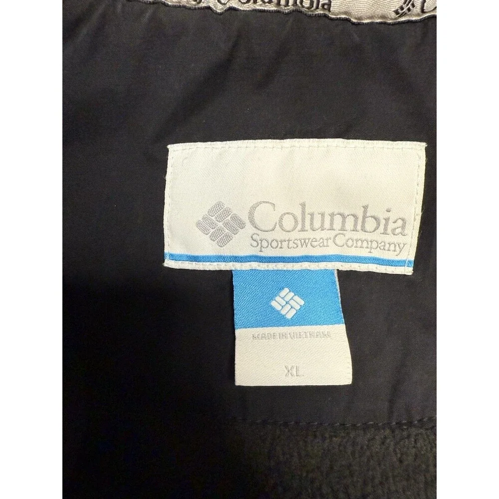 Columbia Mens Black Ascender Water Resistant Softshell Jacket Fleece Lined Sz XL